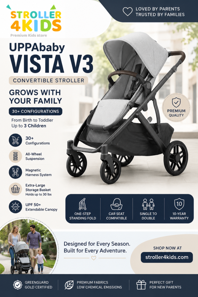 UPPAbaby Vista V3 Convertible Single-to-Double Stroller Stroller4kids.com
